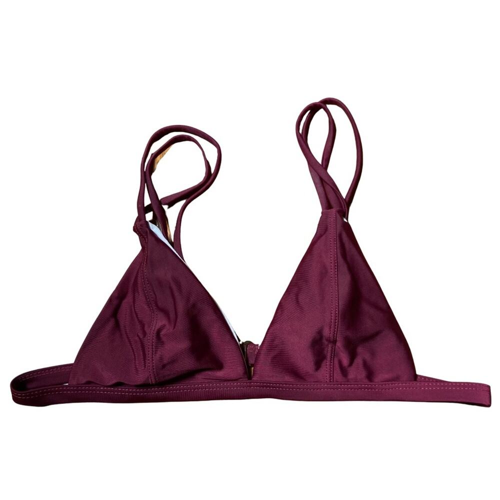 Maroon Triangle Double Strap Bikini Top Sz Medium - Picture 9 of 9